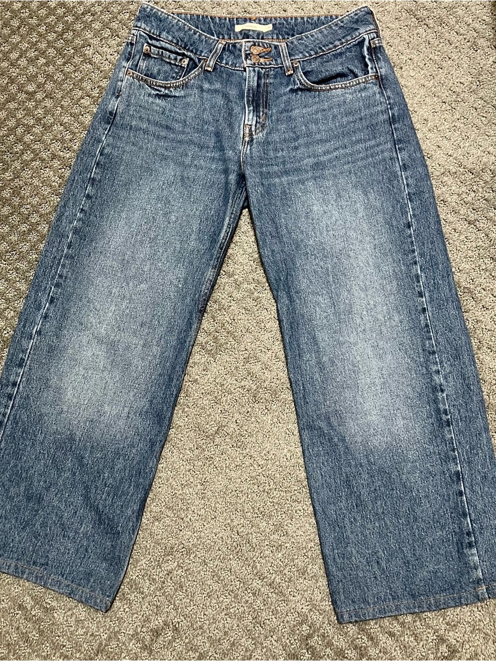 Levi's Women's Superlow Wide Leg Jeans in Medium Blue Wash
